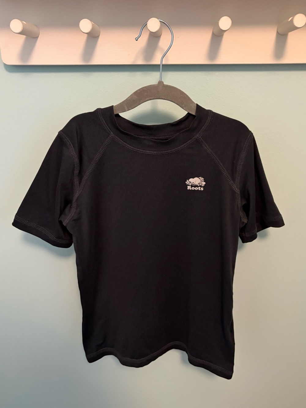 Roots Black Short Sleeve Tee with Small Logo